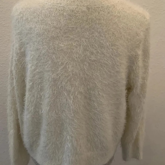 Saks Fifth Avenue Off White Ivory Open Cardigan Sweater Medium M New NWT SOFT - Picture 5 of 7